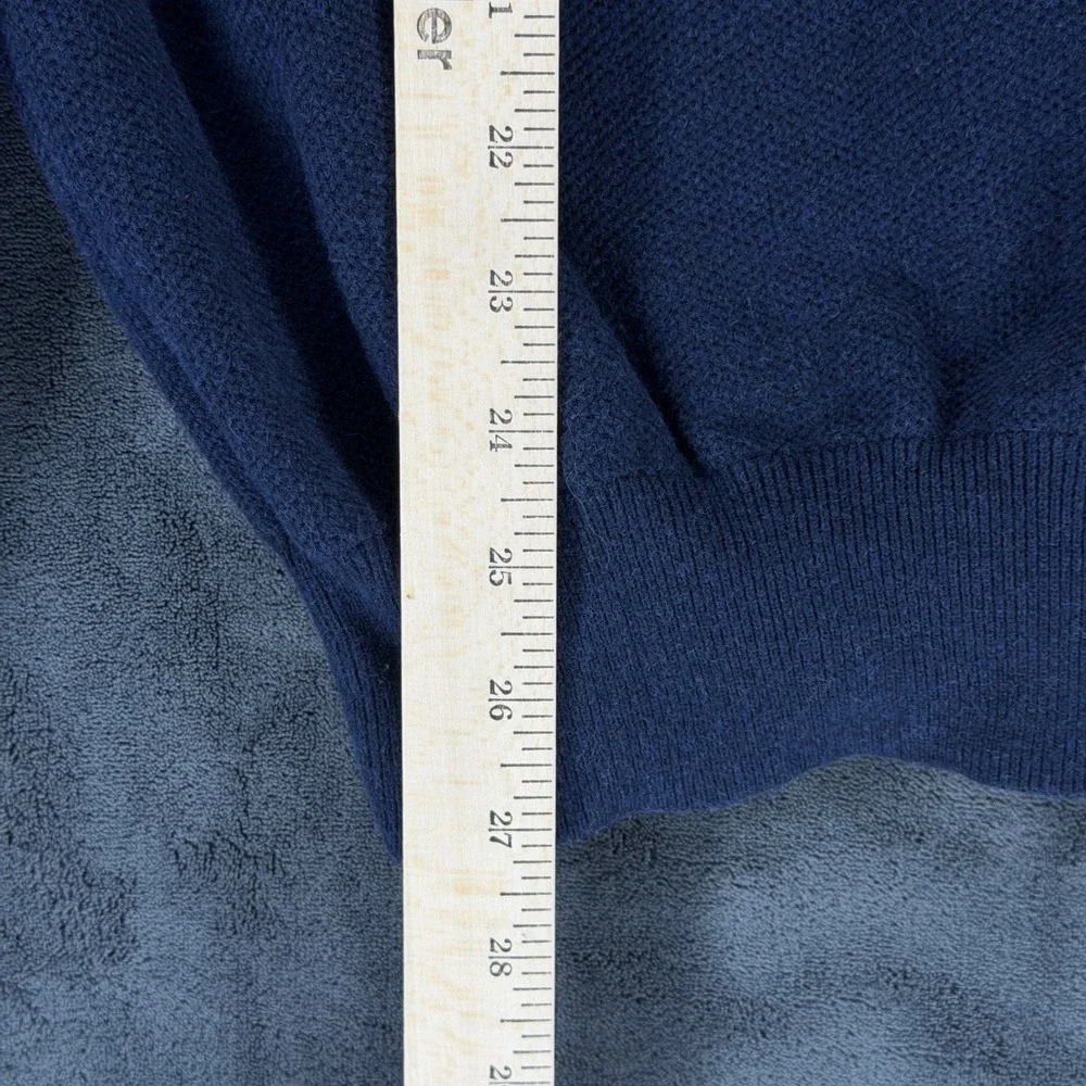 Polo Ralph Lauren Mens XL Navy Blue Pima‎ Cotton Quarter Zip Mock Neck Sweater